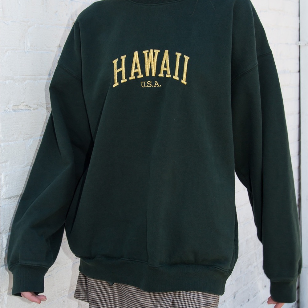 Brandy Melville Green Erica Hawaii Sweatshirt